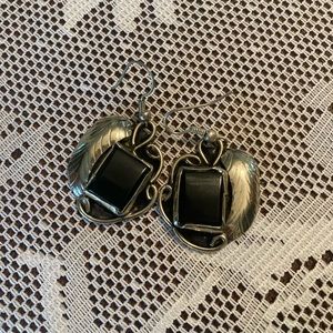 Black stone earrings